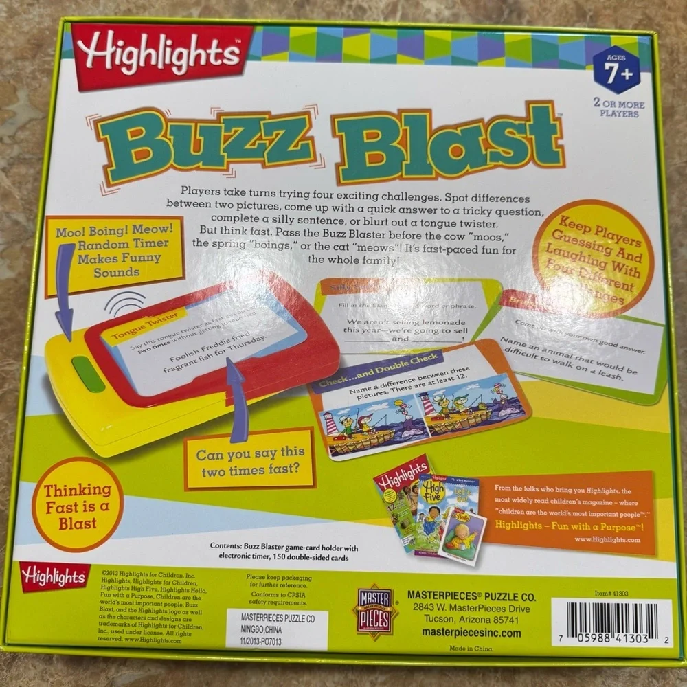 Highlights Buzz Blast Board Game Pass And Play Educational Family